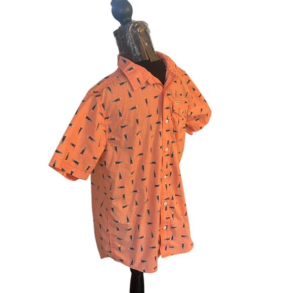 Lucky Brand youth short sleeve button down shirt Size Extra Large Xl - Picture 2 of 6